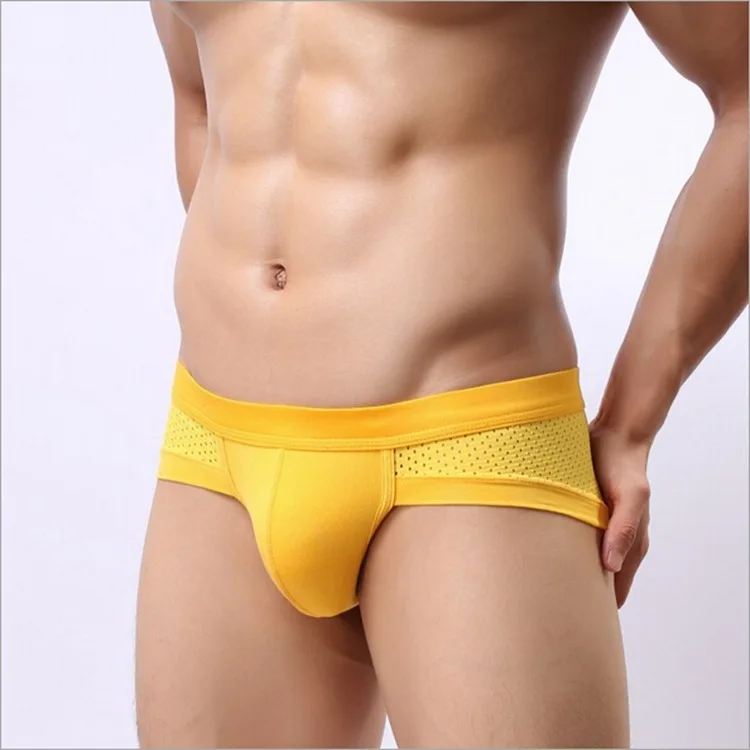 

Modal Men'S Underwear Mesh Low-Rise Ultra-Stretch U Convex European Style Home Briefs