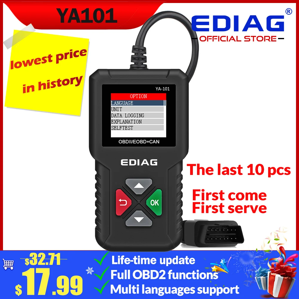 10 шт./устройство для считывания кодов OBD2 сканер EDIAG с полной поддержкой OBD II/EOBD