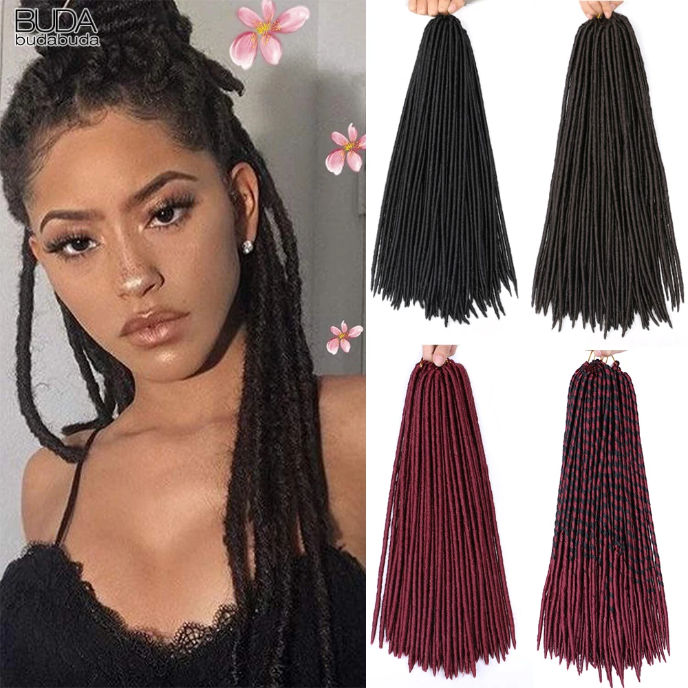 

Faux Locs Braids Hair For Women Synthetic Crochet Braiding Hair Extensions Straight Soft Dreadlocks Ombre Brown Afro Hairstyle