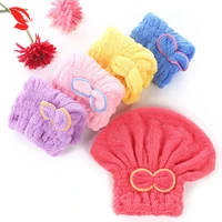 microfiber women bathroom hair towel quick dry hair hat turban super absorbent head wrap shower cap bath towels shower cap
