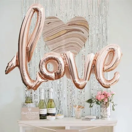 Высококачественные розовые/красные вечерние воздушный шар с дизайном любовь