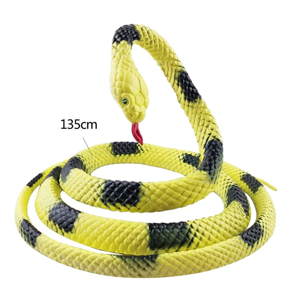 

135cm Simulation Rubber Soft Snake Prank Joke Funny Toy Garden Props Antistress Horror Fake Snake Kid's Gift