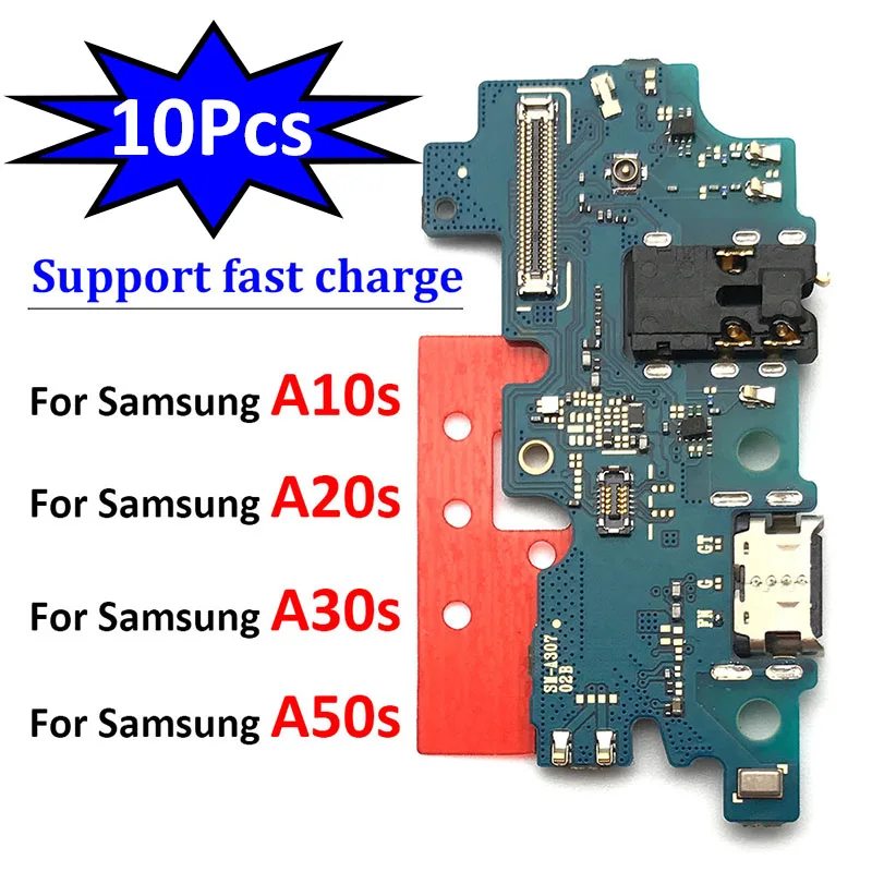 10Pcs porta di ricarica USB Mic microfono Dock connettore scheda cavo flessibile per Samsung A10S A20S A30S A50S A107 A207 A307 A70s A12