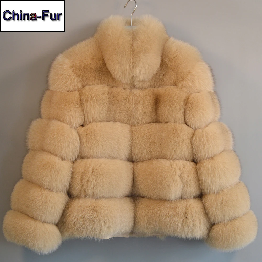 Роскошные Брендовые женские зимние плотные теплые пальто из натурального меха