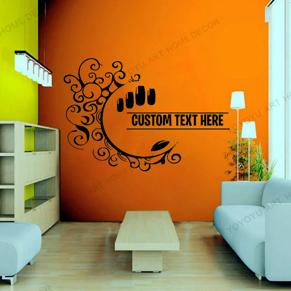 Custom Studio Name Nail Salon Sign Decals Beauty Logo Spa Decal Interior Design Mural JC221 | Дом и сад