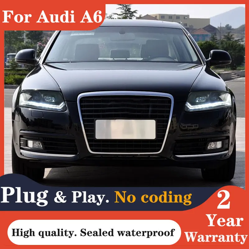 Car Styling for Audi A6 Headlights 2004-2011 A6 LED Headlight C5 C6 Turn Signal DRL Bi Xenon Projector Auto Accessories
