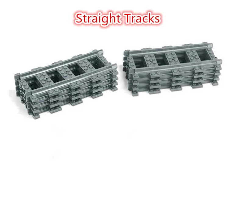 

New City Series The Straight Tracks Model Building Blocks Set Classic Moc Train Rails Education Toys For Children
