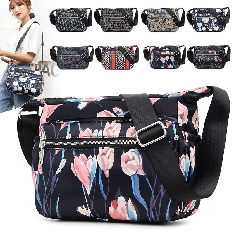 

all-match ladies shoulder bag large capacity lightweight nylon cloth handbag for women trendy casual outdoor messenger backpack