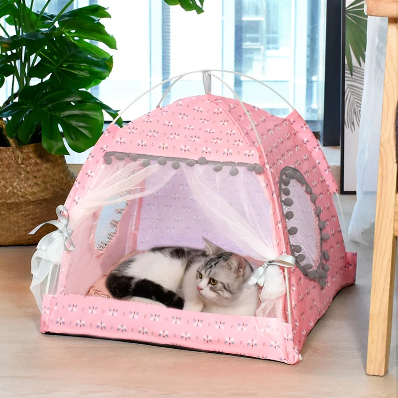 

Pet products cat bed the general teepee closed cozy hammock with floors cat tent pet small dog house accessories products