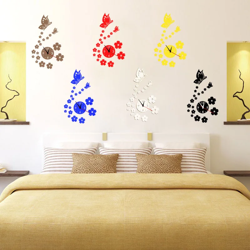 Акриловые настенные часы современный дизайн 3D Хрустальные зеркальные украшение