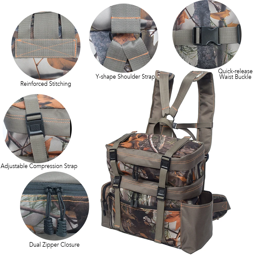 

2-in-1 Waterproof Hunting Bag For Outdoor Hunting Vest Pack Army Military Tactical Backpack Sports Camping Hiking Rucksack