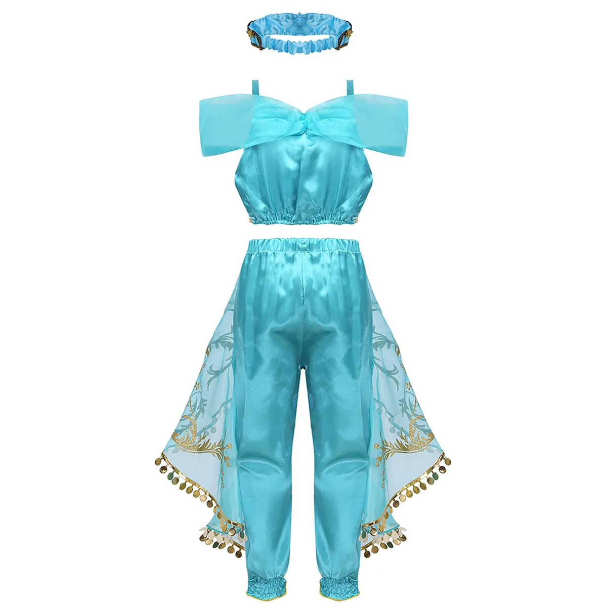 Детский костюм принцессы Стразы с блестками для девочек короткий топ брюками и