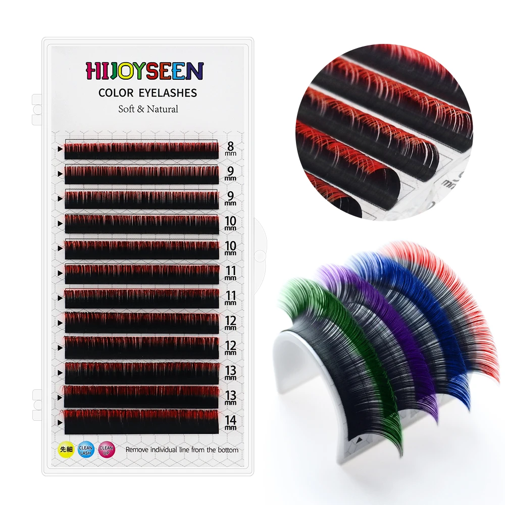 GLAMLASH индивидуальное градиентное наращивание ресницы смешанные цвета красный