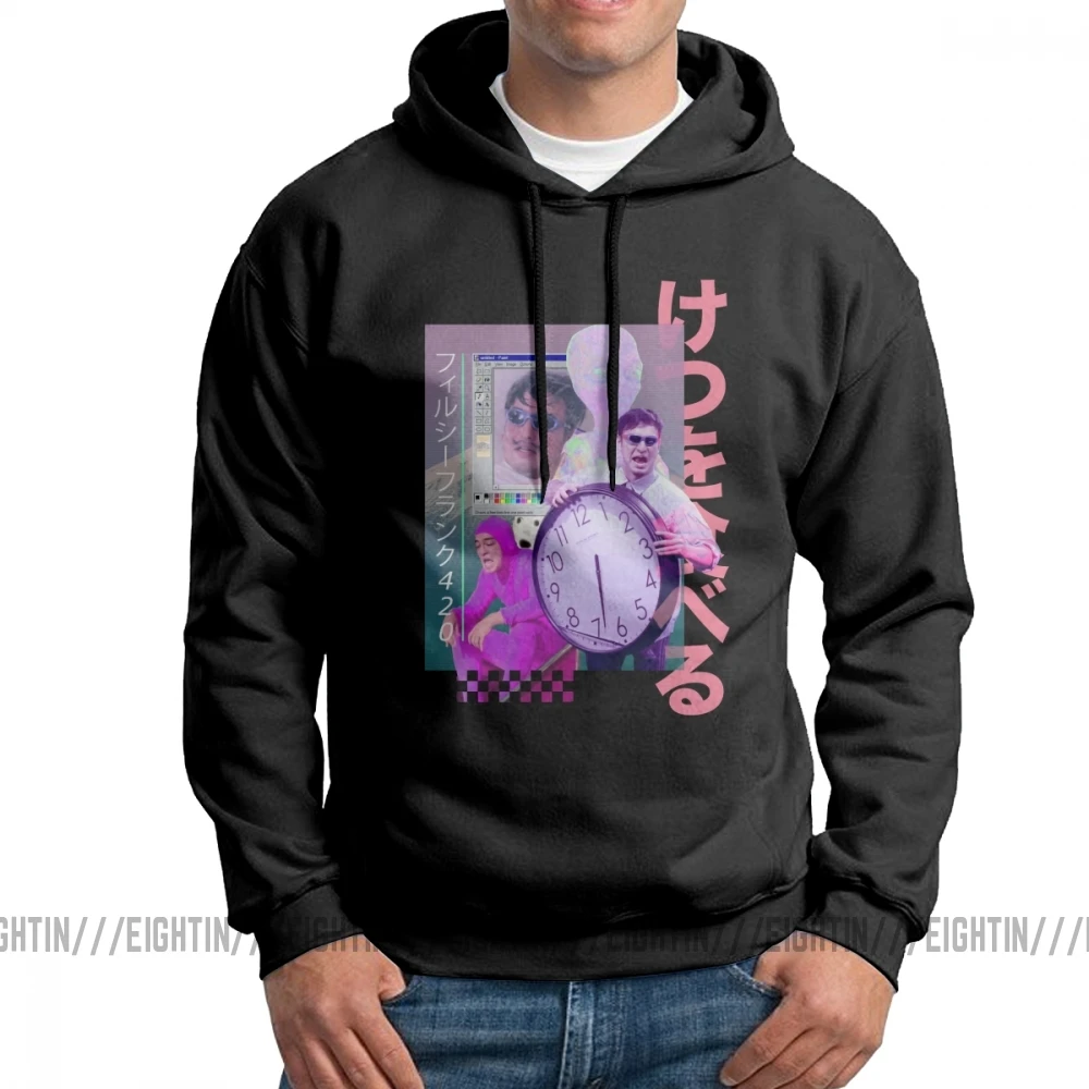 Мужская толстовка Vaporwave грязный Франк 420 хлопок удобные Потрясающие толстовки с капюшоном топы - Цвет: Черный