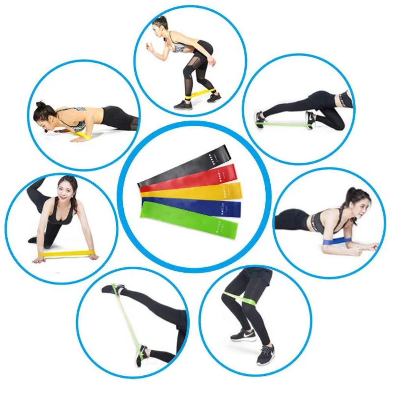 5 шт./компл. эластичных лент на вытяжная петля ремешок Спортивные Фитнес Йога