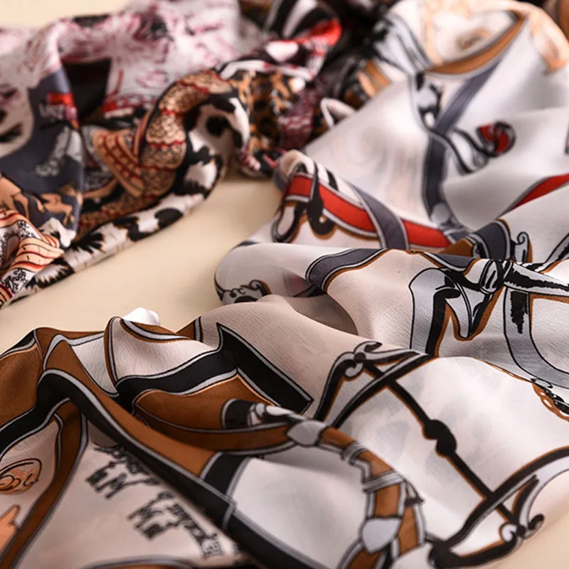 foulard femme Шелковый Хиджаб роскошный женский шарф бренд длинный платок для дам модные Шали Обертывания бандана для женщин
