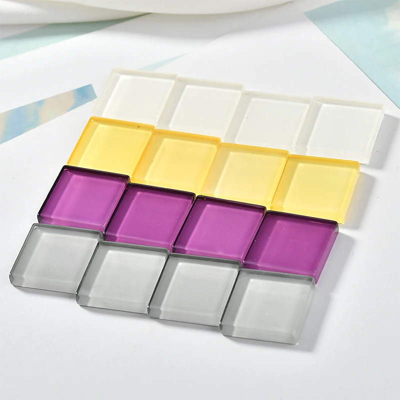 

Transparent resin 50pcs/lot color acrylic Flat back beads handmade Square shape pendant diy earrings/garment charms accessory