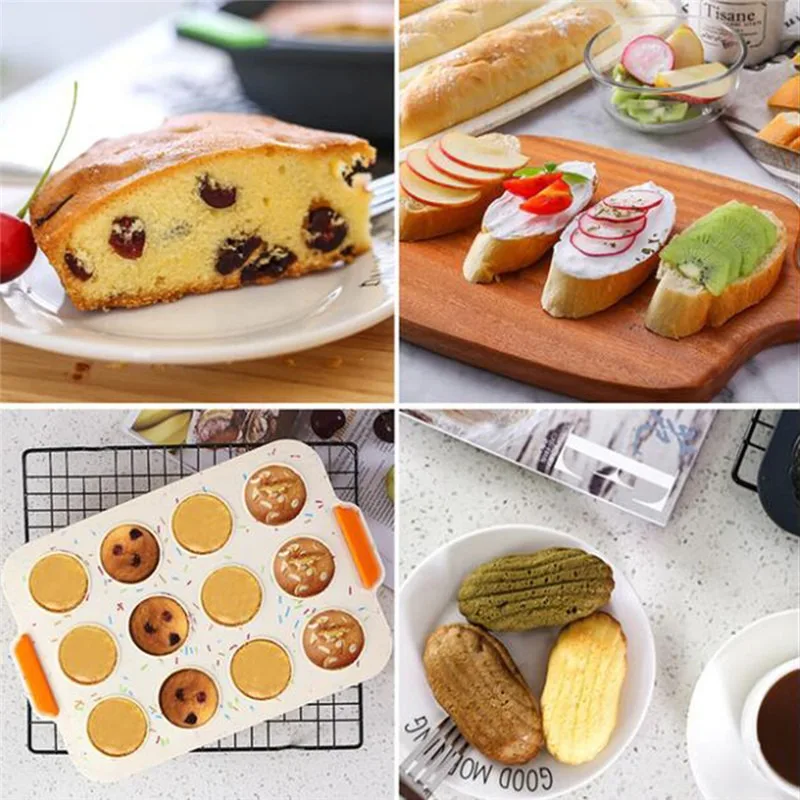 

Black Silicone Bread Mold Form 5 Dent Bread Mold Baking Tool Food Grade Silicone Form Foldable Muffin Toast Cake Baguette Mould