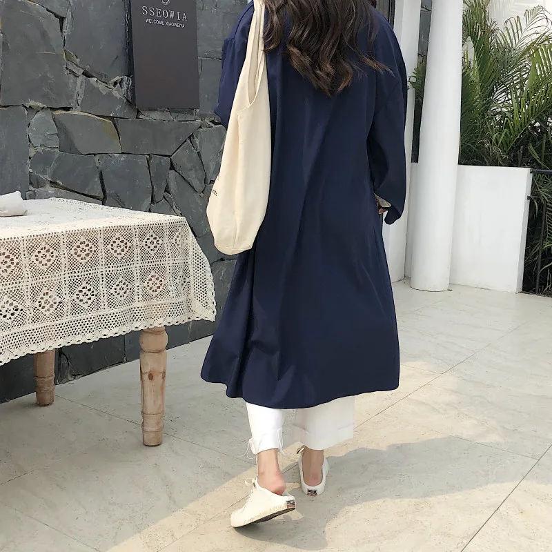 Тренчкот женский длинный модная повседневная ветровка накидка приталенный