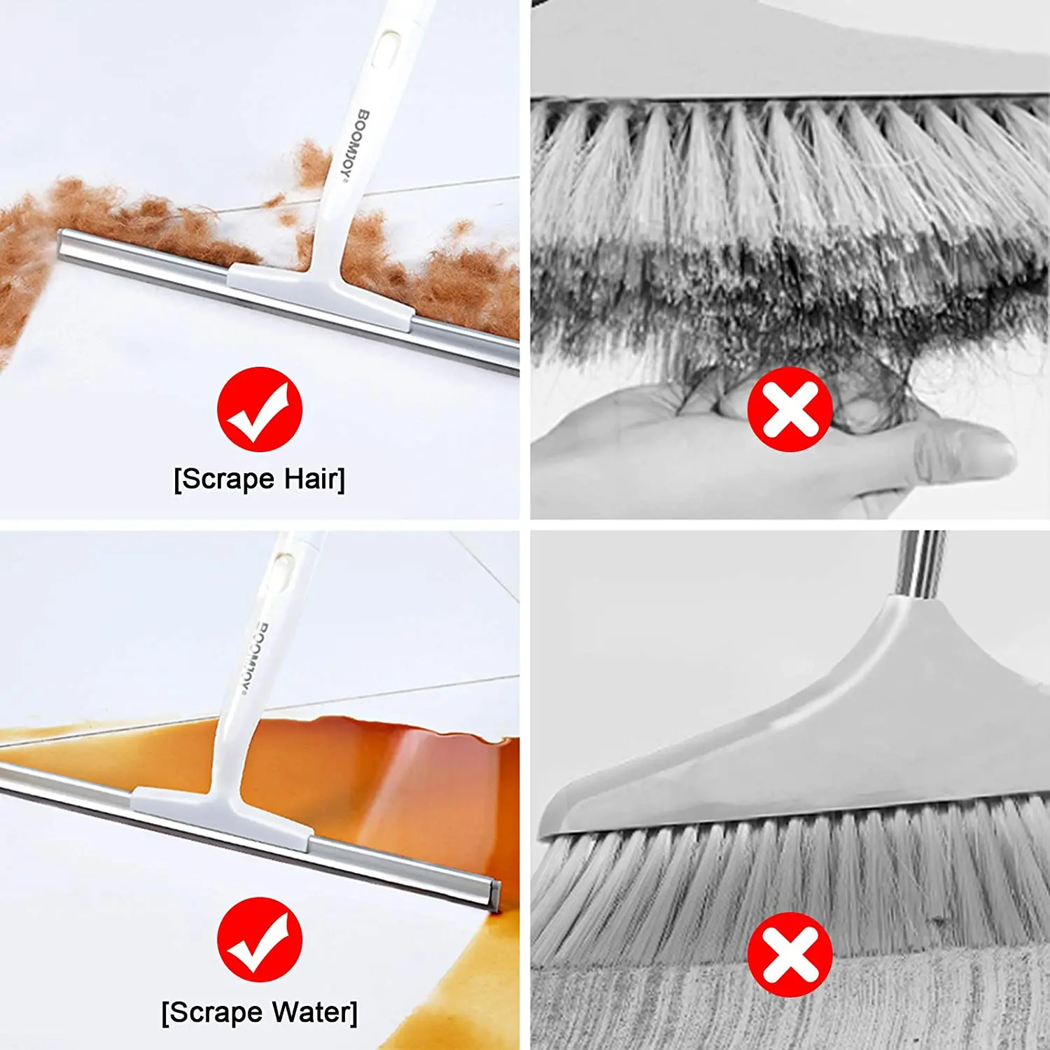 Скребок для мытья окон BOOMJOY резиновый скребок душа с регулируемой ручкой 43 дюйма