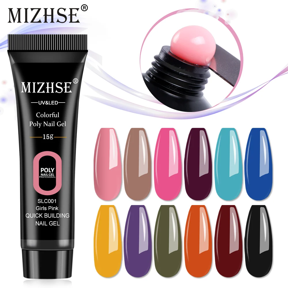 

MIZHSE 15/30 мл полигель для ногтей красочный температурный гель Полупостоянный УФ отмачиваемый гель для наращивания ногтей маникюр