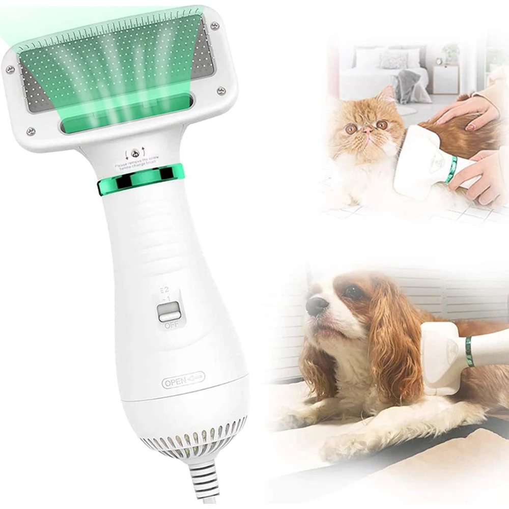

Расческа для стрижки домашних животных, 2 в 1 портативная Массажная щетка для кошек и собак, длинная короткая шерстяная щетка для чистки и по...