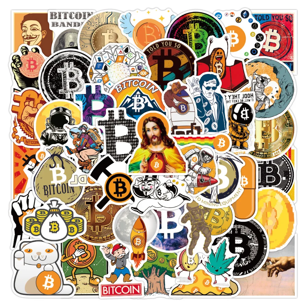 50PCS Dogecoin Stickers Cool Space Astronaut Doge Decal Sticker Toy For DIY Notebook Skateboard Laptop Guitar Helmet Stationery - купить по