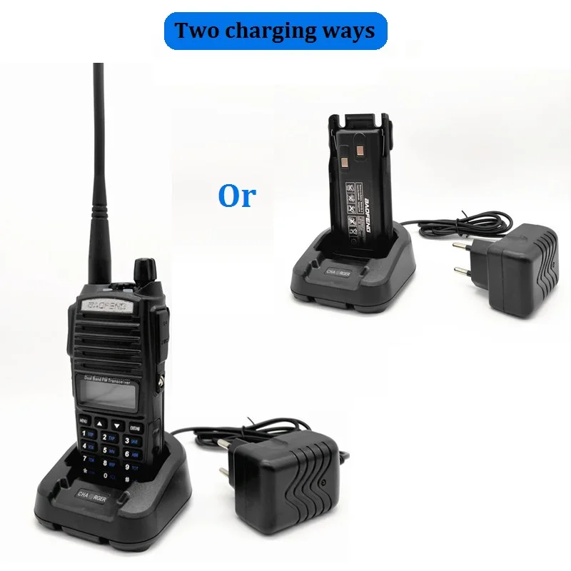 2PCS Baofeng UV-82 8W Walkie Talkie Long Range for Hunting Dual PTT hf Transceiver Ham Radio Station Strong CB Radio Scanner