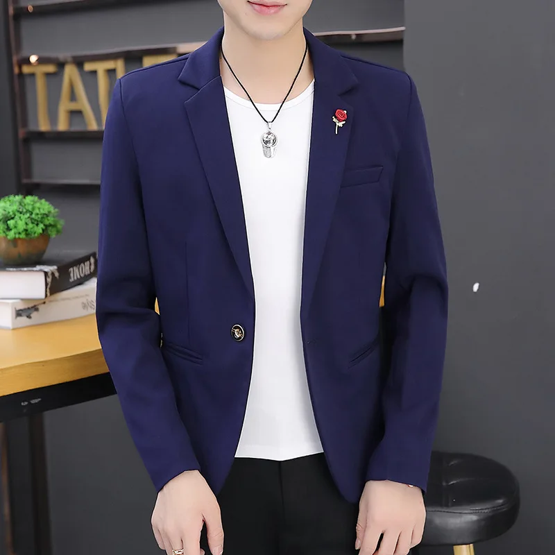 Новинка Весна 2020 мужской костюм для отдыха красивый Молодежный однотонный