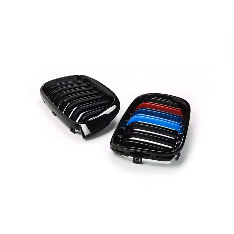 Передняя решетка CITYCARAUTO решетки матовый черный углеродный 2 бар для линии 5 серии