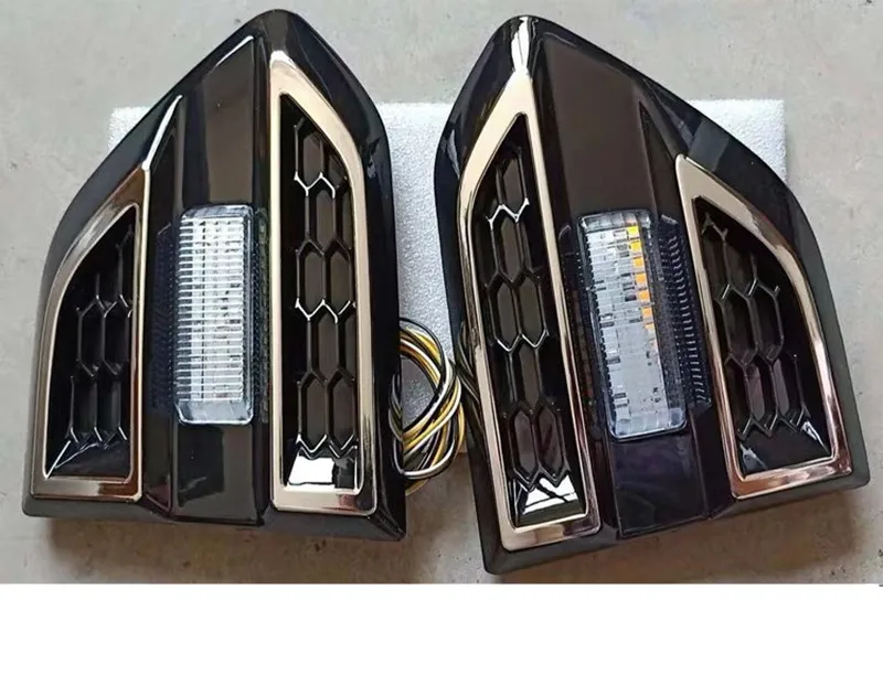 chromed-black-led Светодиодный ABS черная боковая лампа рамка Крышка боковая лампа Наклейка для Ford Everest endeavor Ranger T7 - Цвет: chromed-black-led