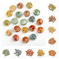 17 20pcs rose flower diy ceramic beads sell by bags not hama unique ceramics beads wholesale 20 pieceslot a331c