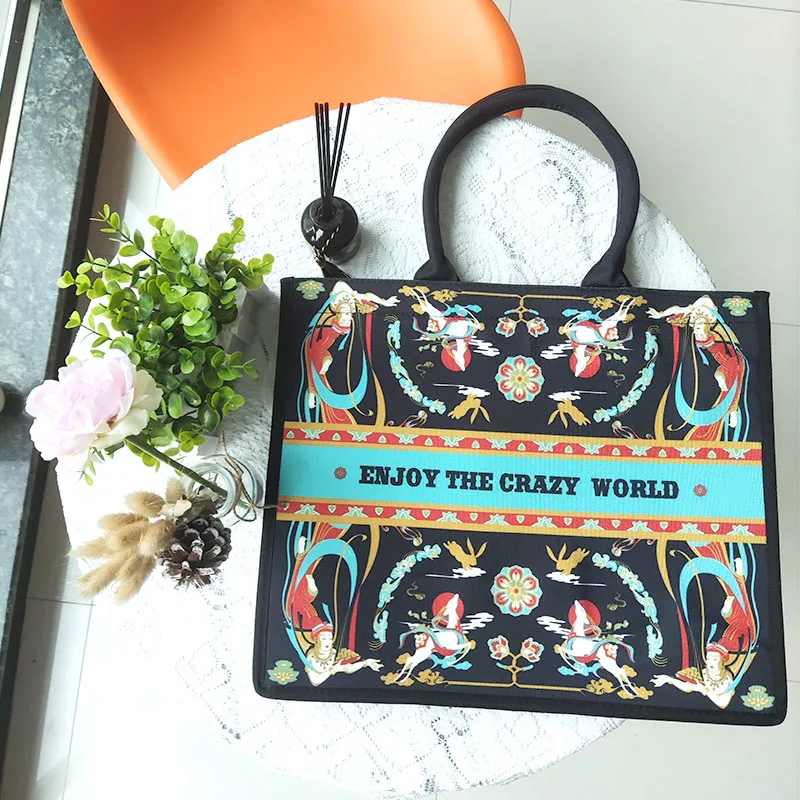 Женская обувь на плоской подошве из парусины с орнаментом и Эко сумки пицца