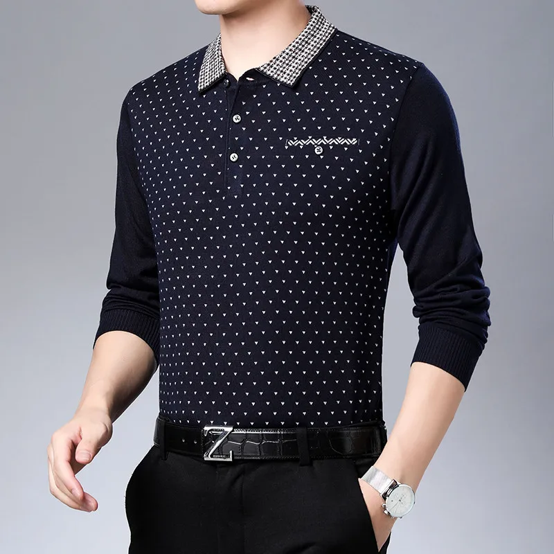 Брендовые свитера поло для мужчин осень зима пуловер вязаный свитер s Точка