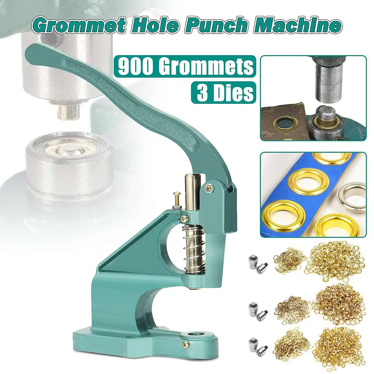 

Grommets Eyelets Punch Hand Press Machine Kit Eyelet Punch Die Tool Set for Leather Craft Clothing Grommet Banner 6/10/12mm