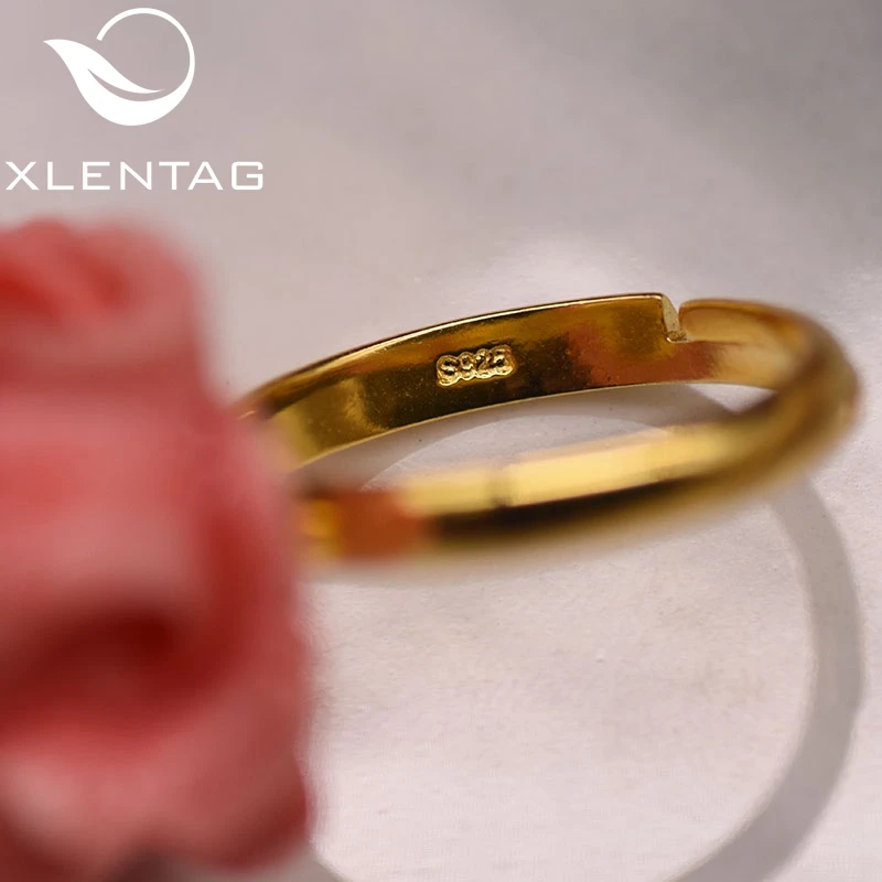 Женское кольцо с цветком XlentAg из натурального кораллового розового цвета