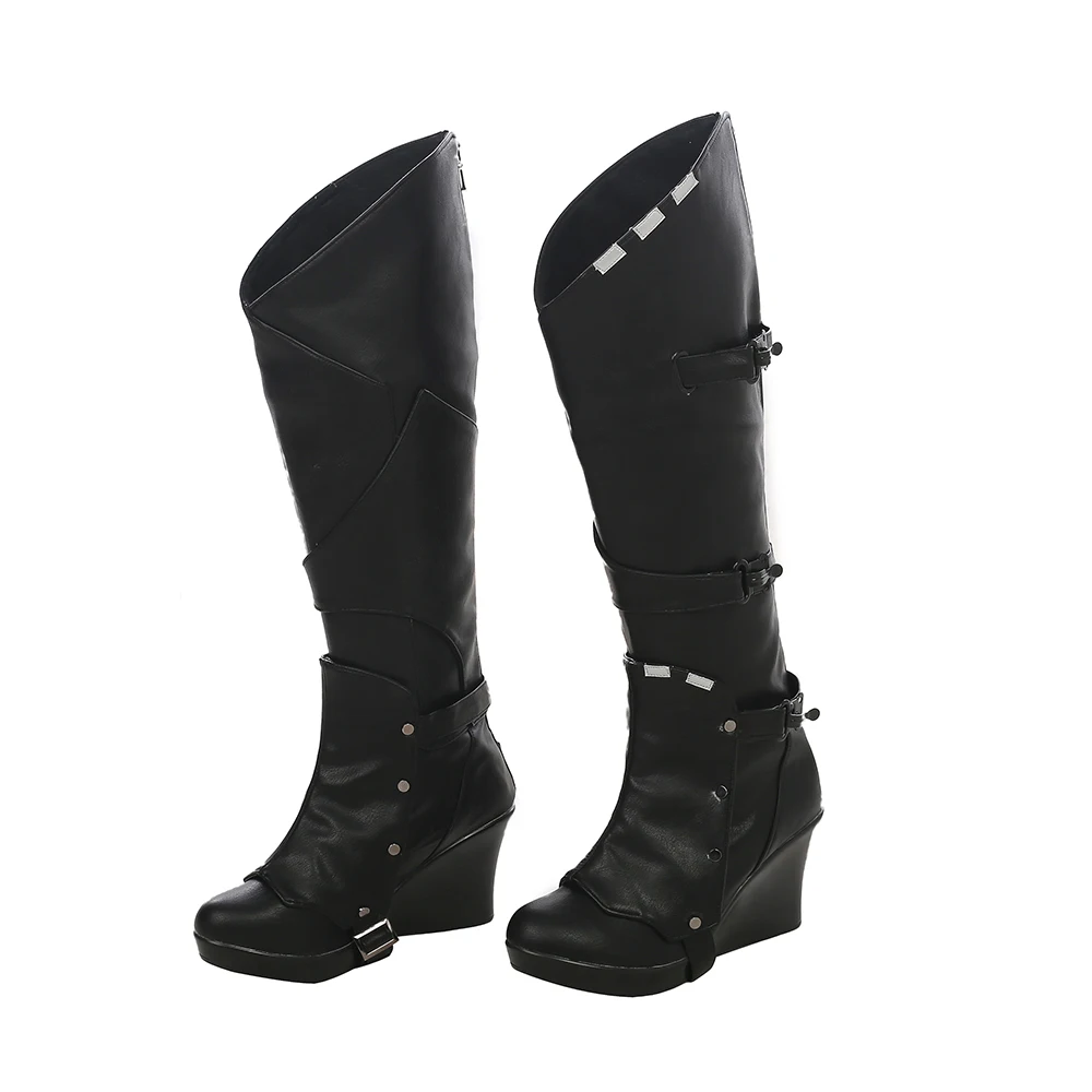 Gamora Cosplay Costume Shoes Gamora Boots Women Wedge Heel Boots for Halloween Carnival Party