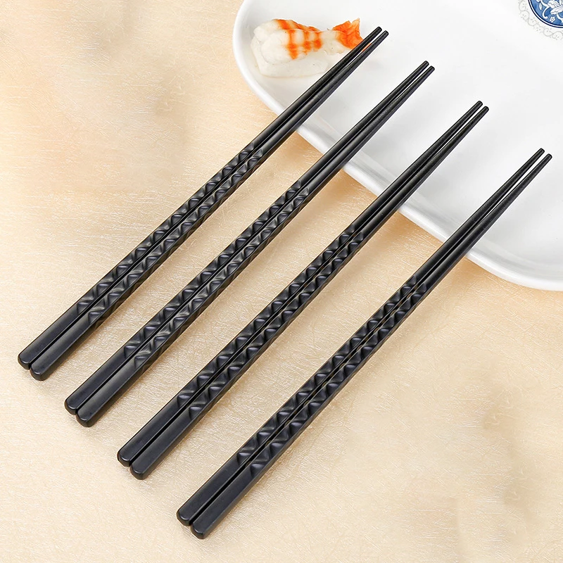 

10-pairs Fiberglass Chopsticks With Carved Reusable High Temperature Resistant Non-slip Housewarming Gift