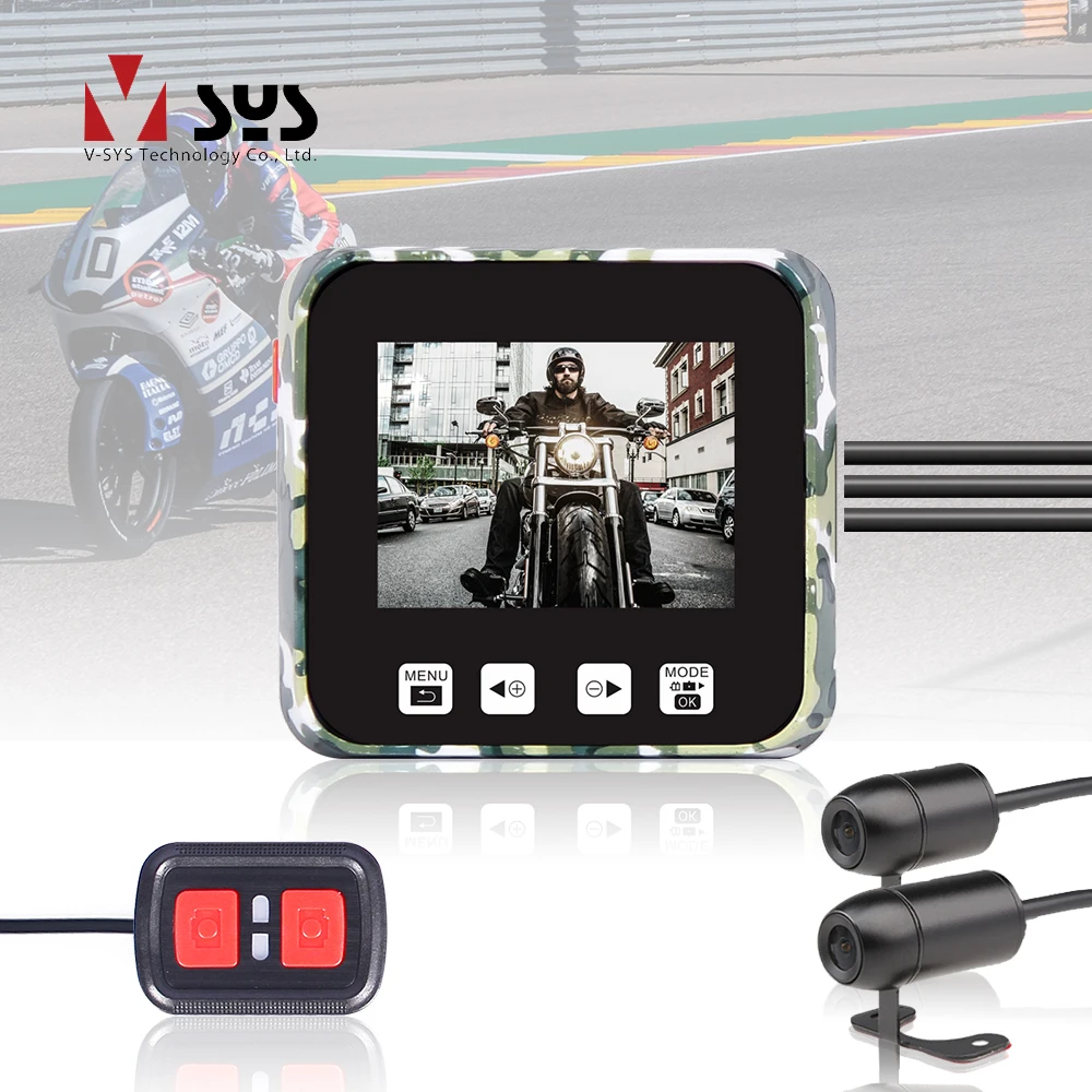 SYS VSYS E6 WiFi 2CH мотоциклетная dvr камера рекордер двойной HD 720P передний и задний вид