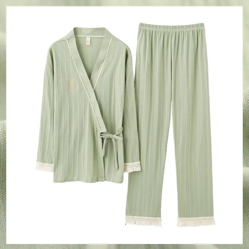 

Cotton 2PCS Shirt&Shorts Sleepwear Lady Pajamas Suit Casual Nightgown Pyjamas Sets Intimate Lingerie Autumn Nightwear Homewear