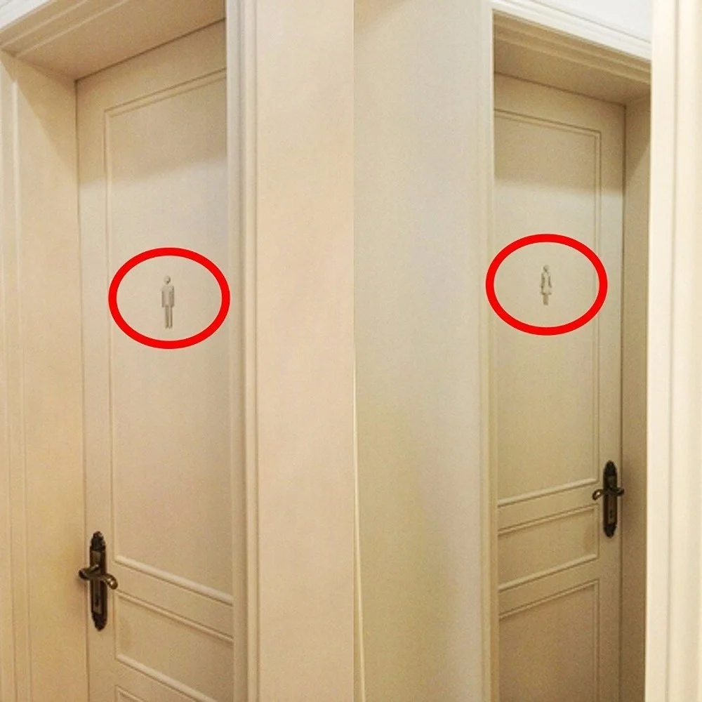 Акриловый знак унисекс с клейкой основой для мужчин и женщин ванной комнаты