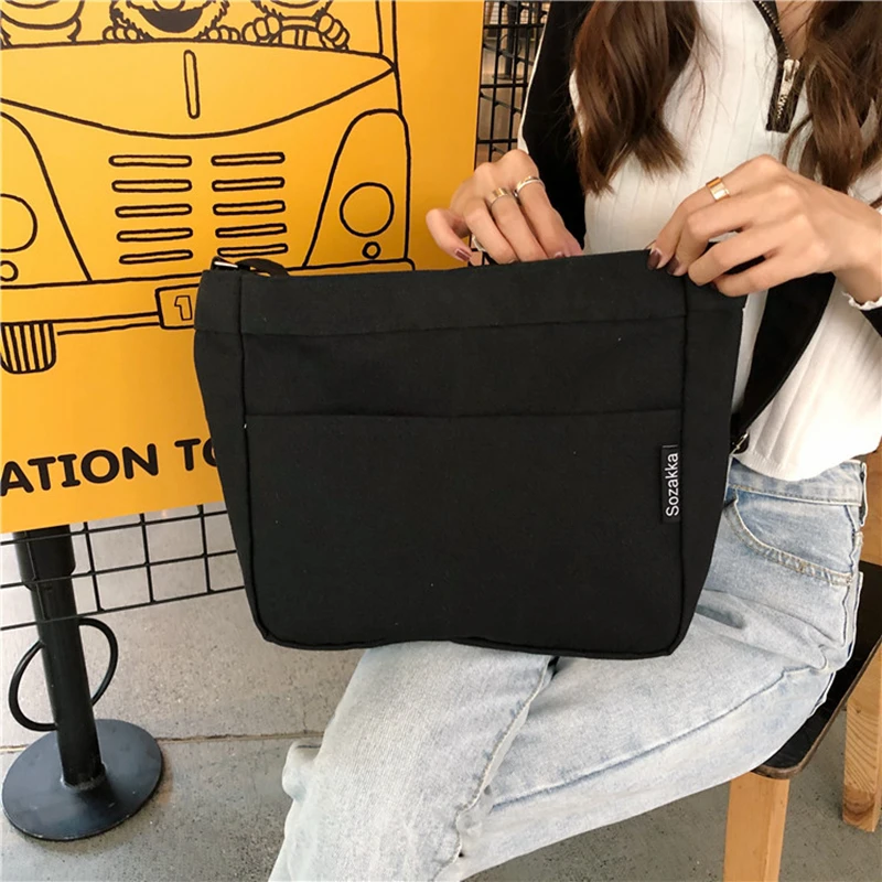 Youda оригинальный дизайн Одноцветный холщовый мешок большой емкости дамская