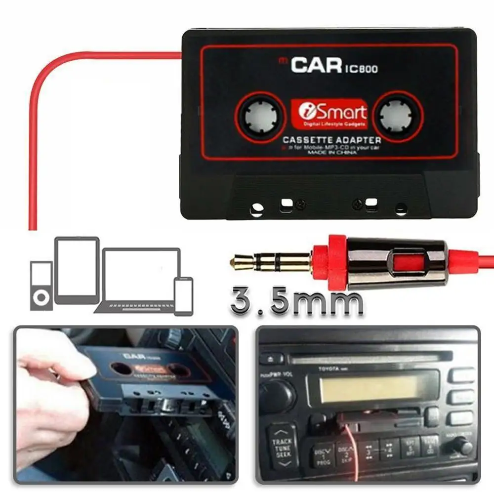 Универсальная автомобильная мини кассета IC800 3 5 мм аудиоадаптер AUX для MP3/MP4 музыки