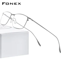 fonex titanium alloy glasses frame men square myopia prescription eyeglasses frames 2020 new full optical korean eyewear 8105