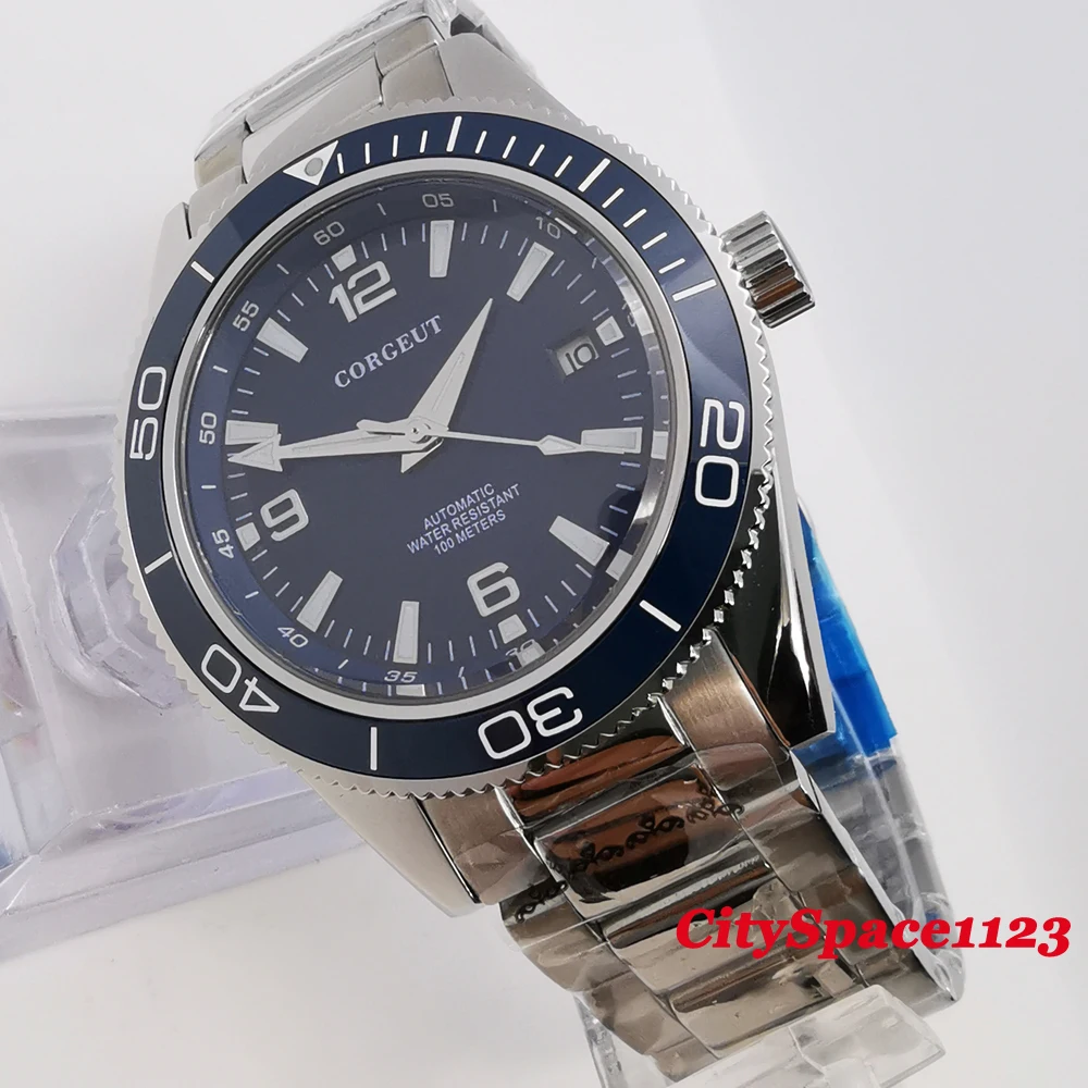 

Мужские механические часы с циферблатом, 41 мм, из нержавеющей стали 316, с автоматическим движением, с сапфировым стеклом