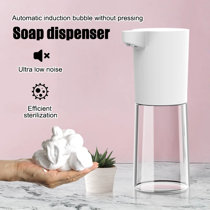 

500ml Adjustable Automatic Soap Dispenser Touchless with Large Capacity Applicable for Kitchen Bathroom 8.1X10.4X22.1cm WWO66