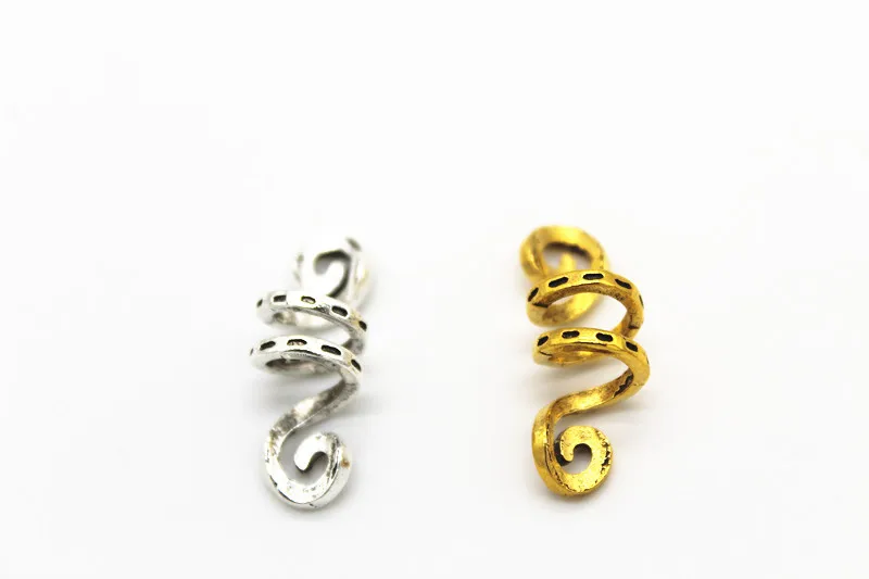 3 шт./6 шт. металлических серебряных викингских спиральных бусин для волос, косичек, усов, доуса винтажного стиля, кольца, трубки, клипсы для украшений.