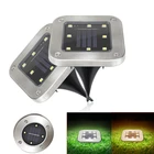 Светодиодный ночник на солнечной батарее для газона, 8 светодиодов, IP65, водонепроницаемый уличный фонарь для дорожек, пола, под землей, точечный светильник
