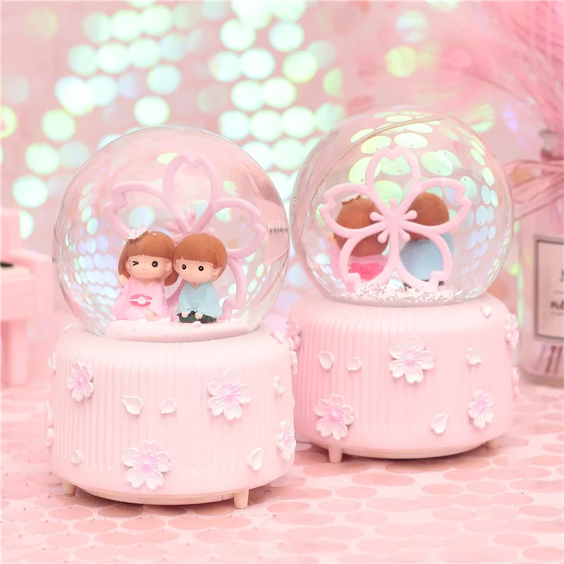 10*15 8 см Снежная подсветка хрустальные круглые стеклянные музыкальные шкатулки