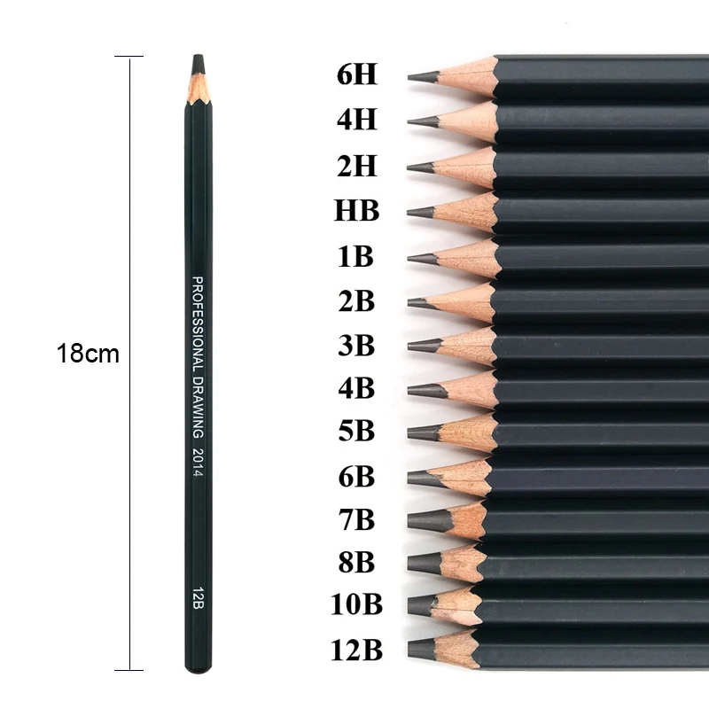 

Набор профессиональных карандашей для рисования, 14 шт./компл. карандаш для художников 6H/4H/2H/HB/B/2B/3B/4B/5B/6B/7B/8B/10/12B